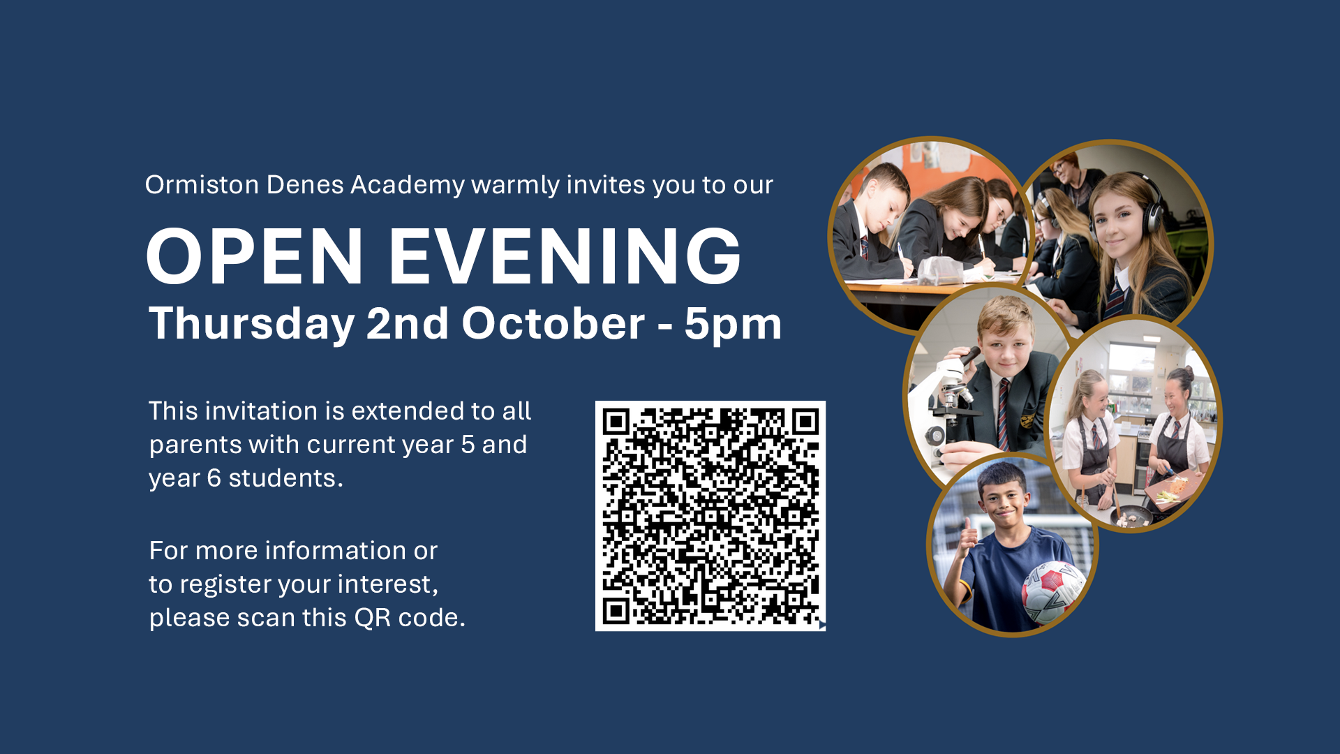 Open Evening - Thursday 2nd October
